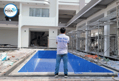 Thi công hồ bơi gia đình anh Lâm