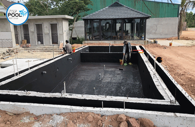 Xây dựng hồ bơi anh Trình Quảng Bình