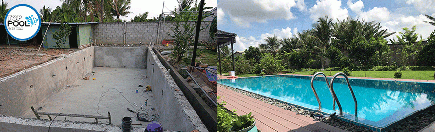 Xây dựng hồ bơi bác sỹ Quân Long An