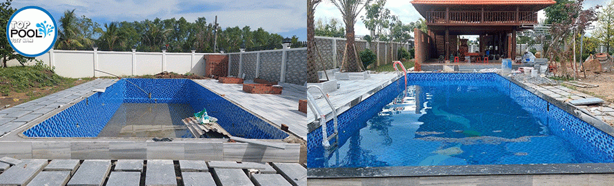 Hồ bơi gia đình anh Việt Tại Long An