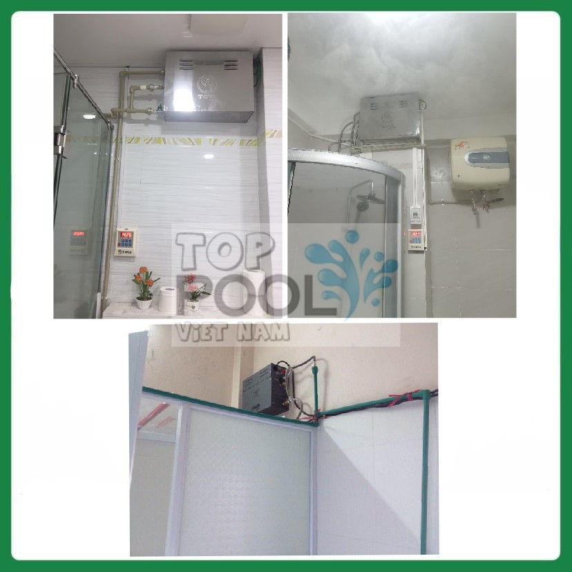 Hình ảnh lắp đặt máy xông hơi ướt Coasts 9kw