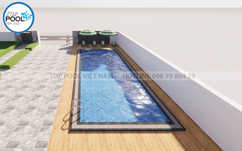 bản vẽ thiết kế bể bơi gia đình tại Long An