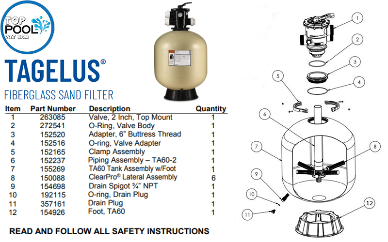 Cấu tạo lọc cát hồ bơi
