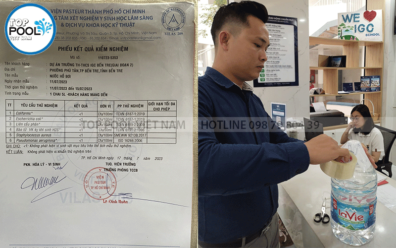 chi phí xét nghiệm nước hồ bơi