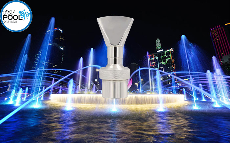 Đầu phun nước hình mỏ vịt có chỉnh góc inox phi 49mm