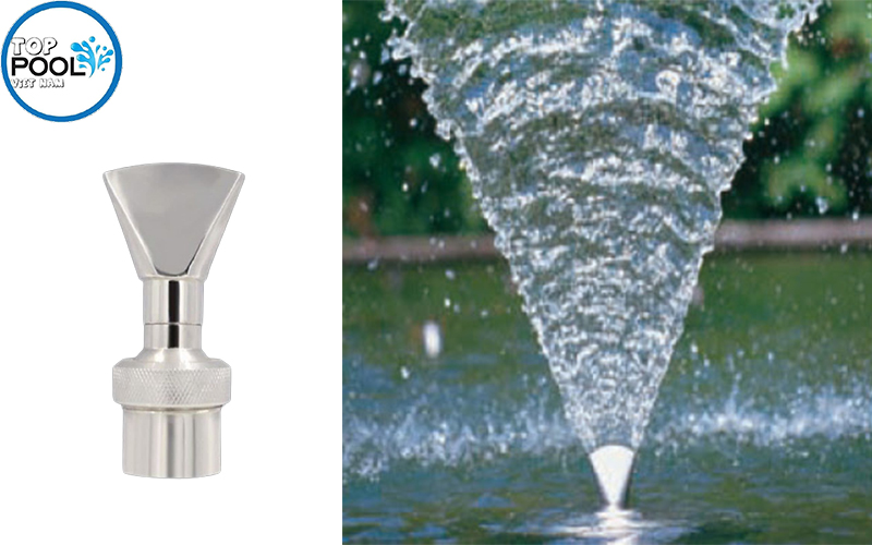 Đầu phun nước hình mỏ vịt có chỉnh góc inox phi 34mm