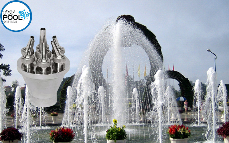 Đầu phun nước dạng hướng lên trung tâm phi 60mm