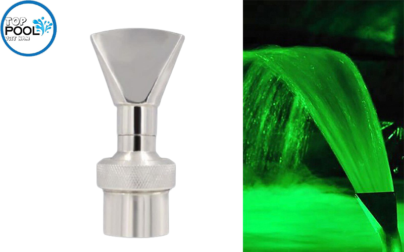 Đầu phun nước hình mỏ vịt có chỉnh góc inox phi 27mm