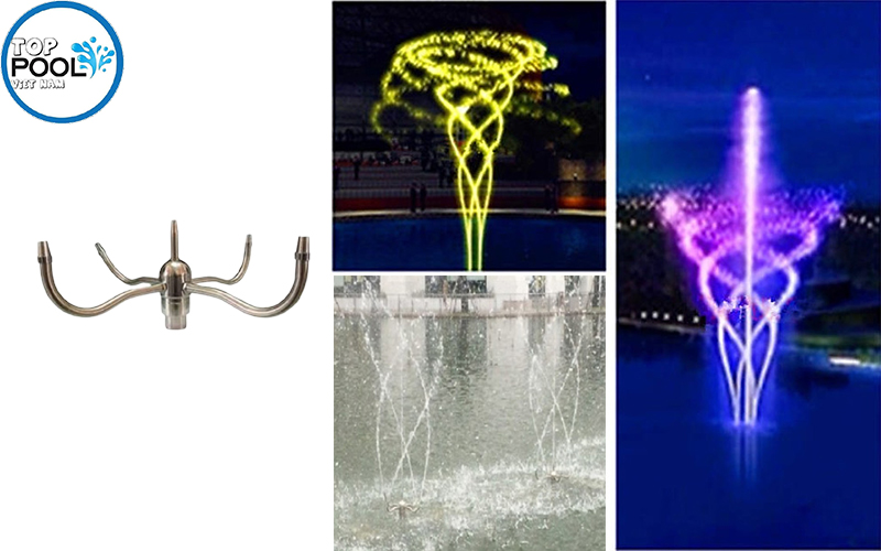 Đầu phun nước nhảy múa 5 tia phi 48mm