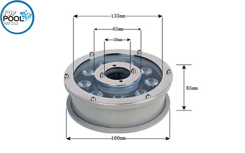 Đèn led banh xe đài phun nước TFH 6W