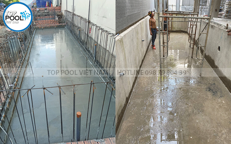 đổ bê tông hồ bơi gia đình
