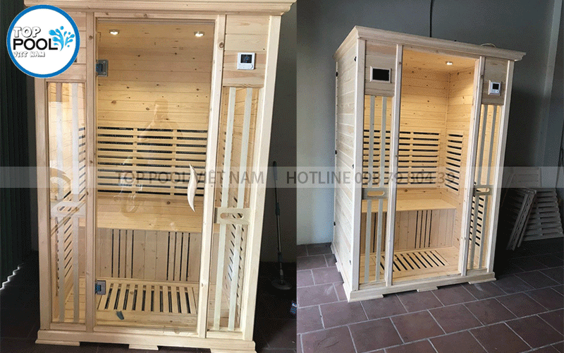 thi công phòng xông hơi gỗ