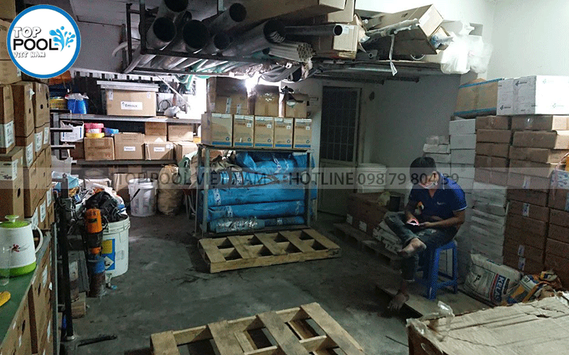 kho hàng hóa thiết bị hồ bơi top pool việt nam