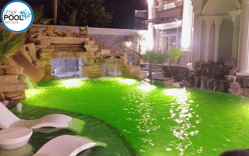 thác nước hồ bơi