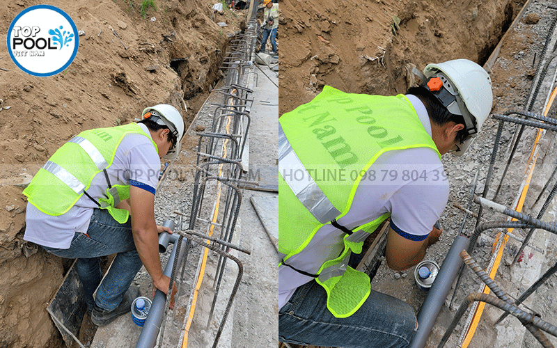 lắp đặt đường ống hồ bơi