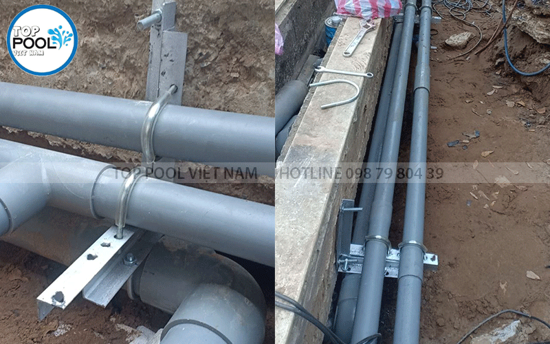 lắp đặt đường ống hồ bơi