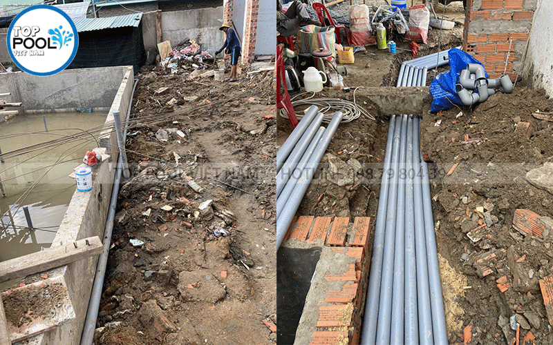 lắp đặt đường ống hồ bơi