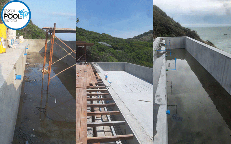 quá trình lắp đặt hồ bơi