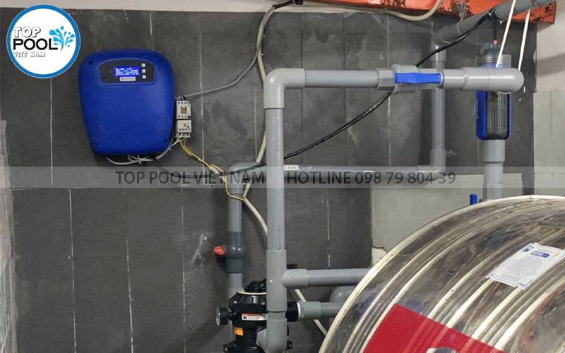 lắp đặt máy điện phân muối hồ bơi