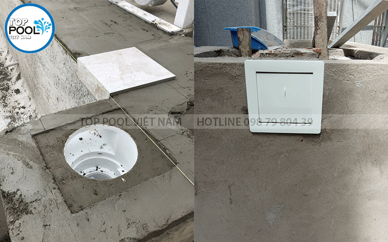 lắp đặt skimmer hồ bơi