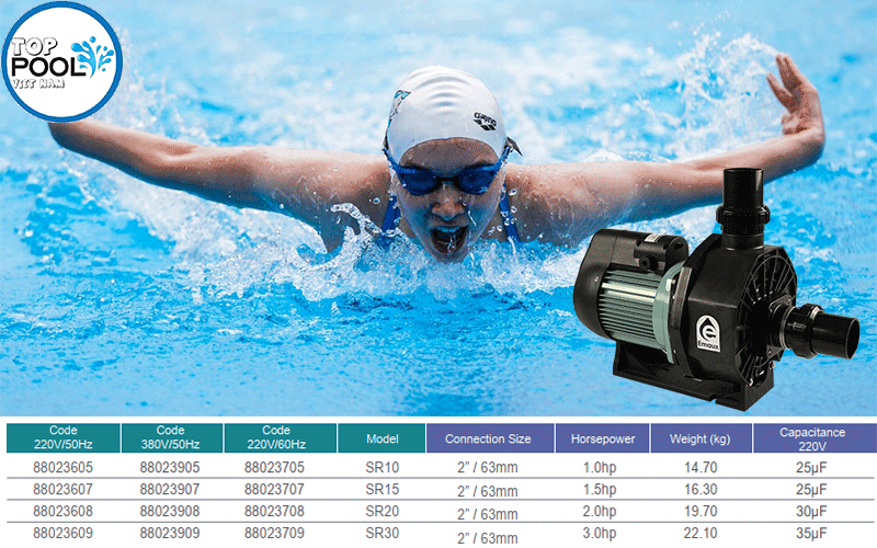 máy bơm hồ bơi emaux sr30