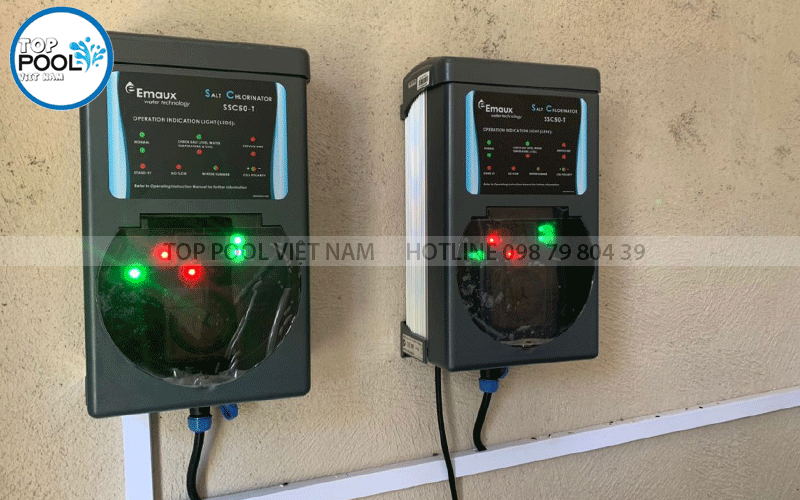 máy điện phân muối dùng cho hồ bơi