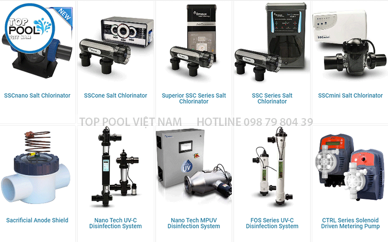 Máy điện phân muối Emaux