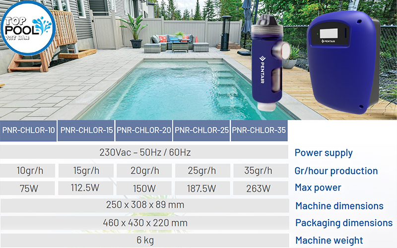 máy điện phân muối hồ bơi Pentair