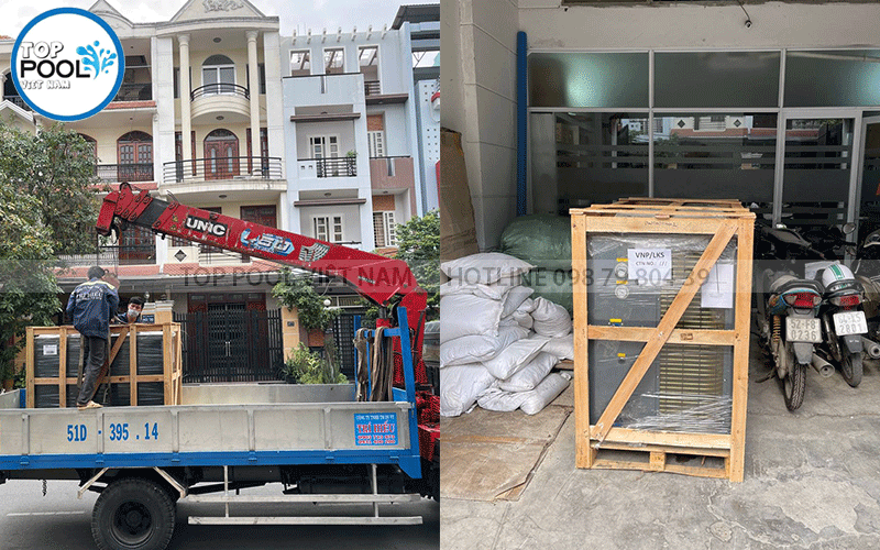 máy heat pump làm nóng nước