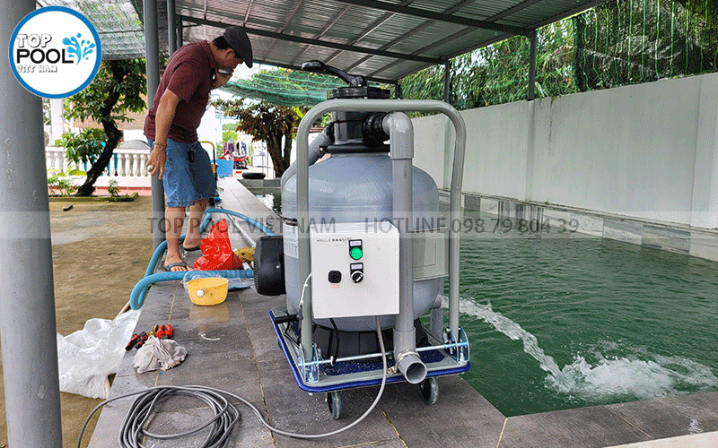 máy hút cặn hồ bơi cầm tay