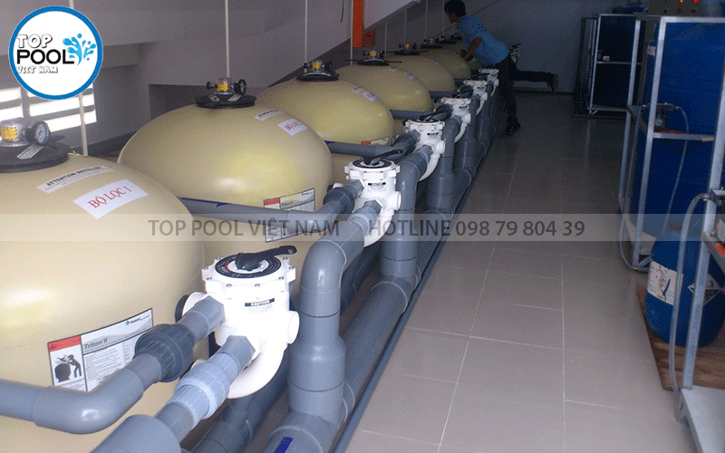 máy lọc nước bể bơi thi đấu