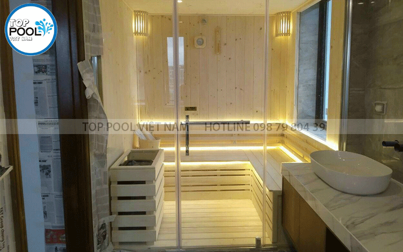 khu phòng xông hơi khô kết hợp xông hơi ướt
