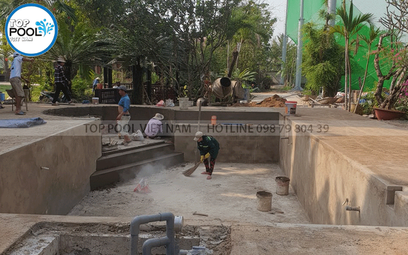 quy trình thi công hồ bơi tại Tây Ninh