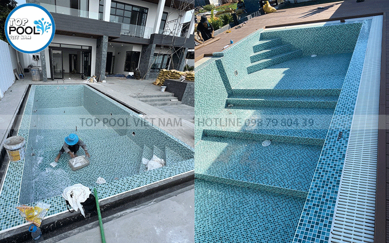 quy trình xây dựng hồ bơi gia đình mini