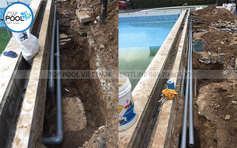 sửa chữa đường ống hồ bơi