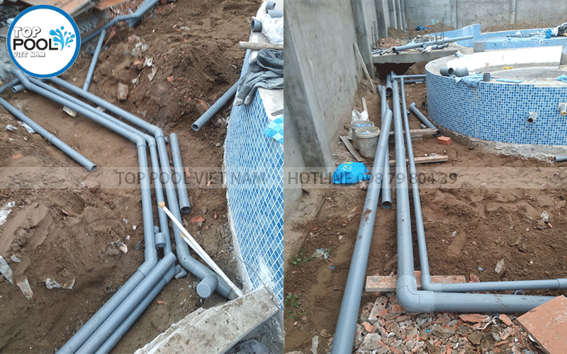 sửa chữa đường ống kỹ thuật hồ bơi