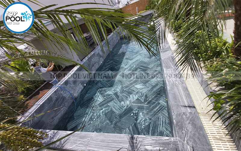 thi công bể bơi ngoài trời tại Bình Dương