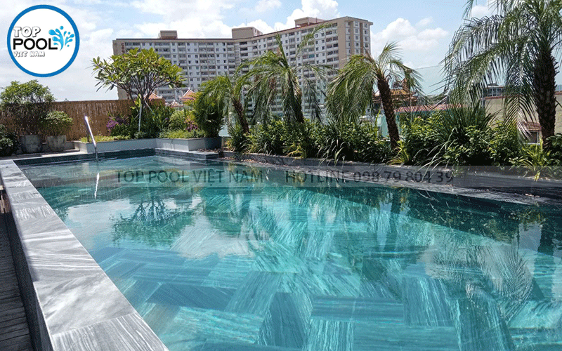 thi công bể bơi trên sân thượng tại Cần Thơ