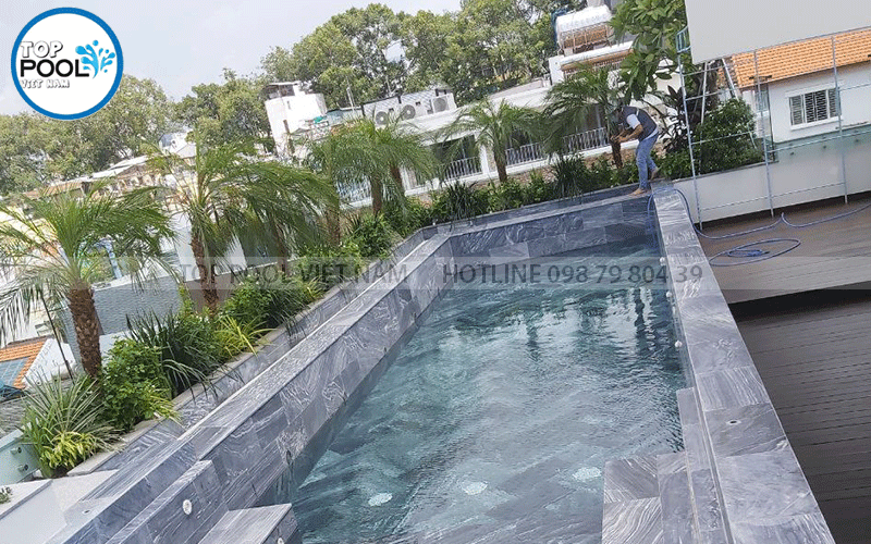 thi công bể bơi trên sân thượng tại Đồng Nai