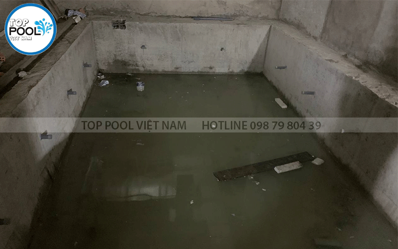 thi công chống thấm hồ bơi mini