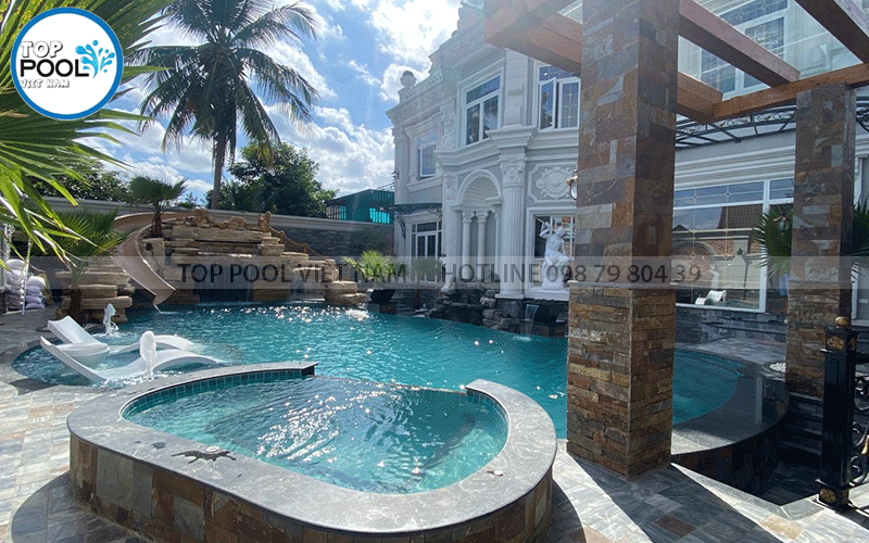 thi công hồ bơi biệt thự cổ điển