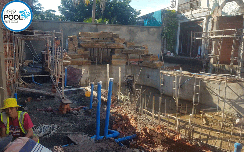 thi công xây dựng phần thô hồ bơi