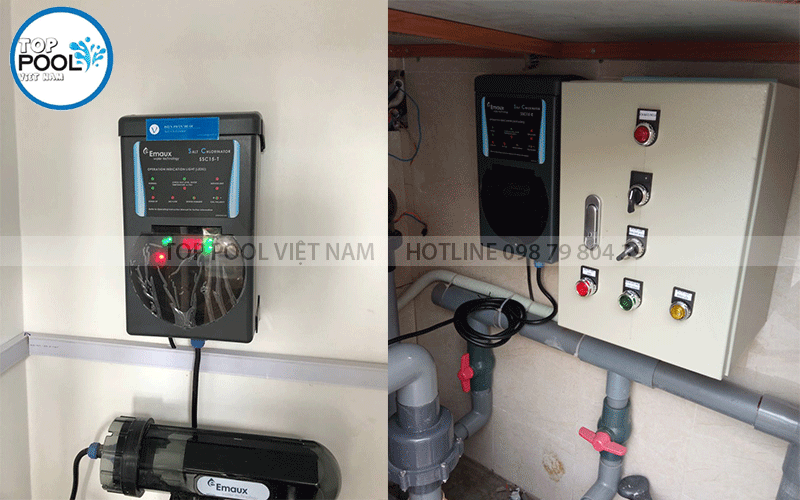 thiết bị điện phân muối hồ bơi