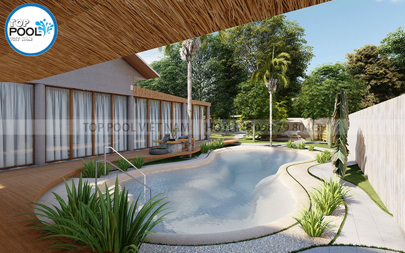 thiết kế hồ bơi sân vườn