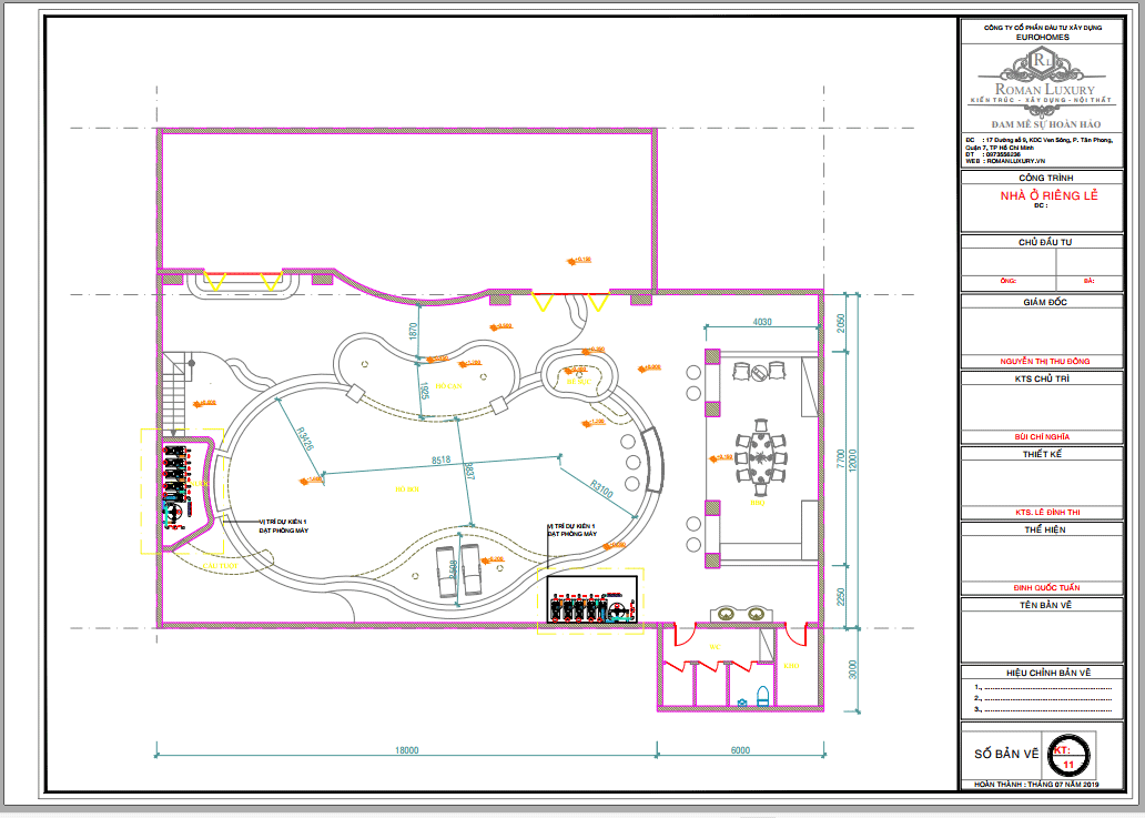 thiết kế kiến trúc hồ bơi