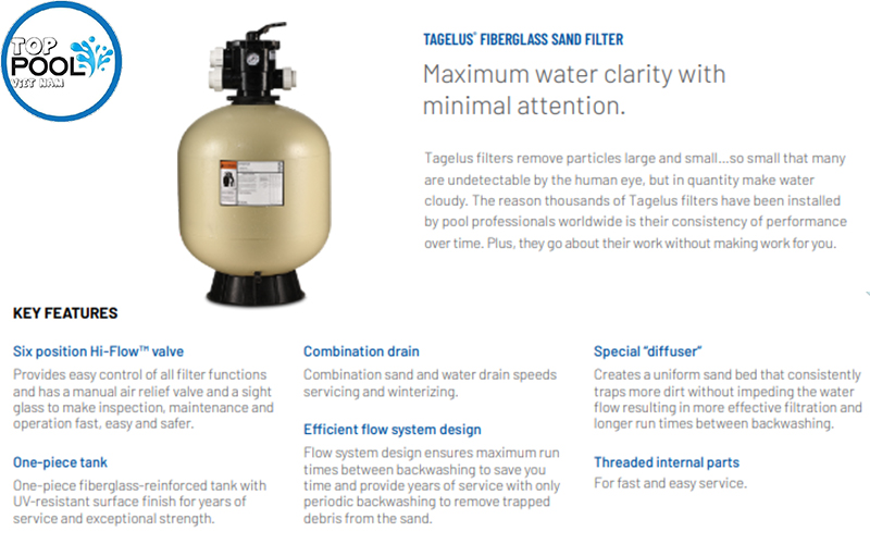 ưu điểm bình lọc hồ bơi Pentair TA60D