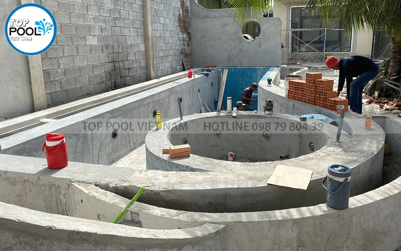 xây dựng bể bơi gia đình tại Long An