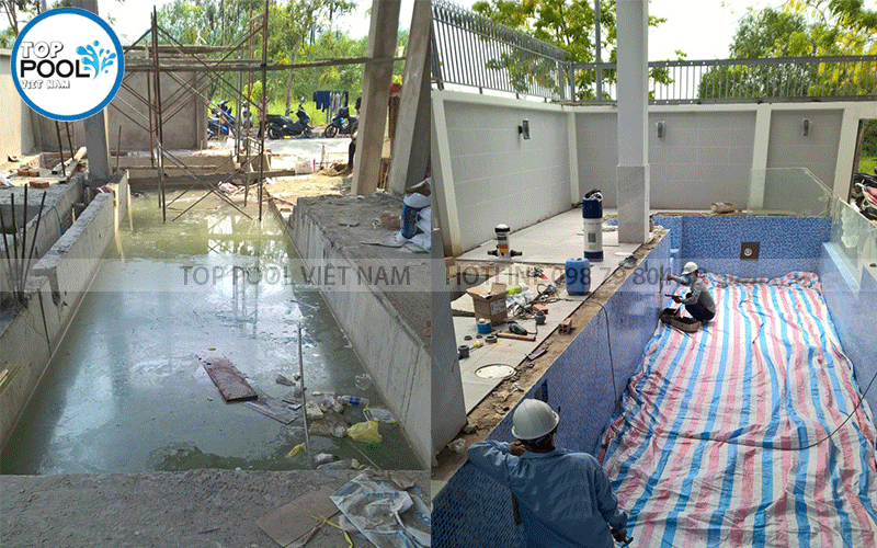 xây dựng bể bơi trong nhà tại Tiền Giang