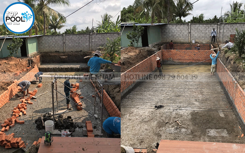 xây dựng hồ bơi biệt thự tại Long An
