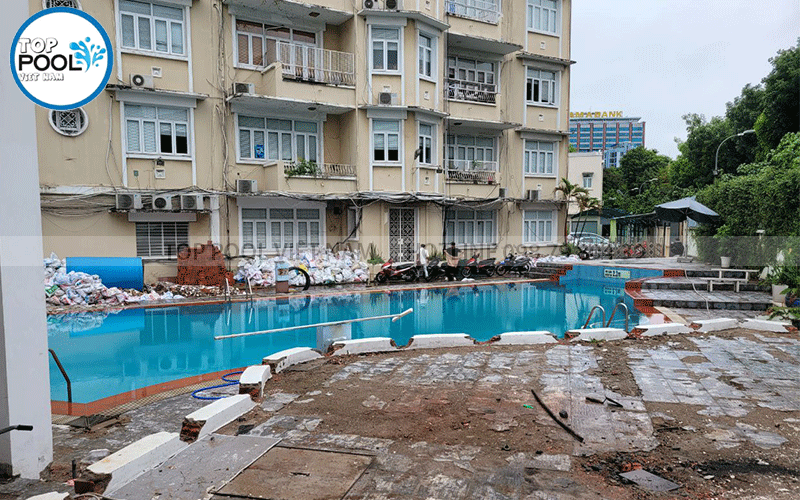 Qúa trình xây dựng hồ bơi